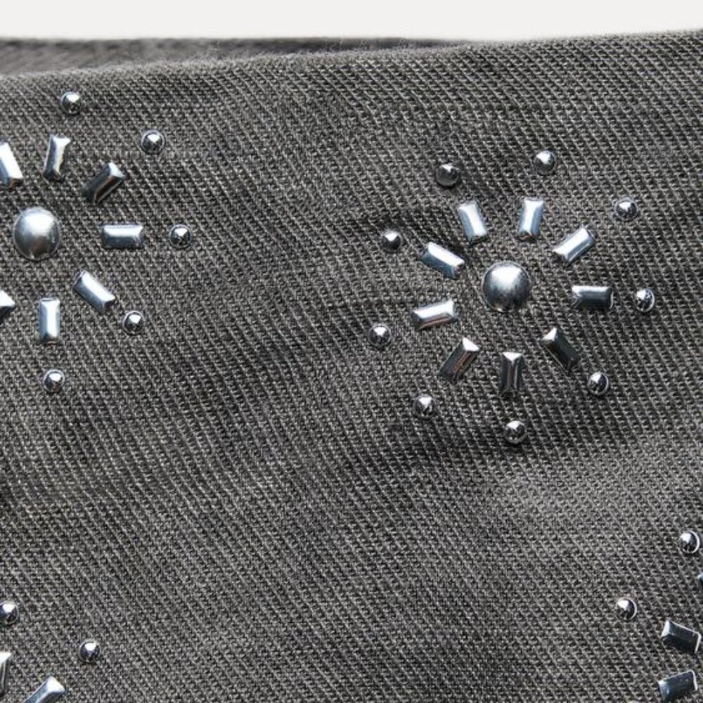 Zara LINEN BLEND EMBROIDERED SHORTS ZW COLLECTION - Picture 9 of 9